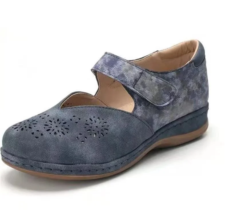 Qengg Women Shoes 2022 Summer Fashion Round Toe Flats Shoes Women Hollow Out Vintage Shoes Women Size 43 Casual Shoes Zapatos