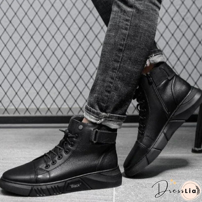 Javon | Black Leather Boots