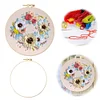 Flying Wreath-DIY Embroidery Kit with Pattern Cotton Threads Needles Hoop 30*30cm/11.81*11.81in