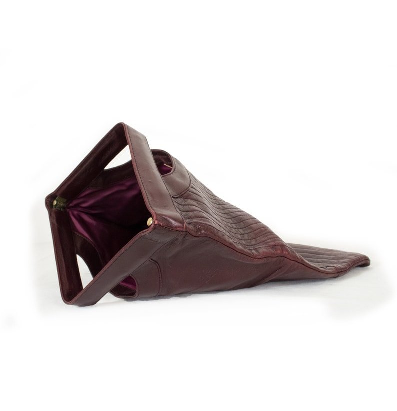 Multipurpose Bag, Clutch & Shopper, Burgundy Leather/Vintage