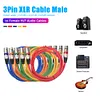 5pcs 3Pin XLR Cable Male to Female M/F Foil+Braided Shielded Audio Cable