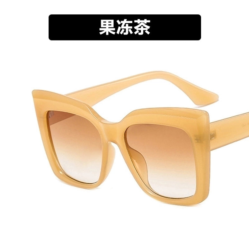 New Cat Eye Large Frame European And American Sunglasses Women’s Personalized Cross-border Sunglasses Trendy Catwalk Retro Ins Glasses