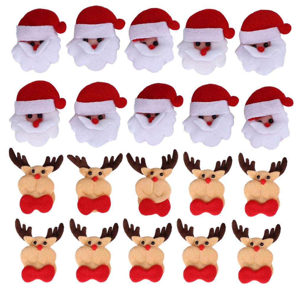 

10pcs Santa Claus Shape Patch Padded Felt Appliques 70mm*60mm Christmas, Deer, 501 Original