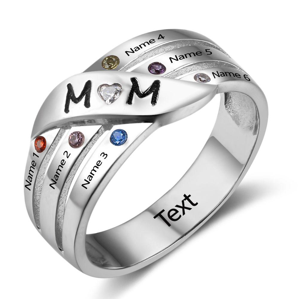 Stackable Mom Rings, Mother Ring, Stacking Rings Name, Kids Name Ring –  Adorn & Enrich