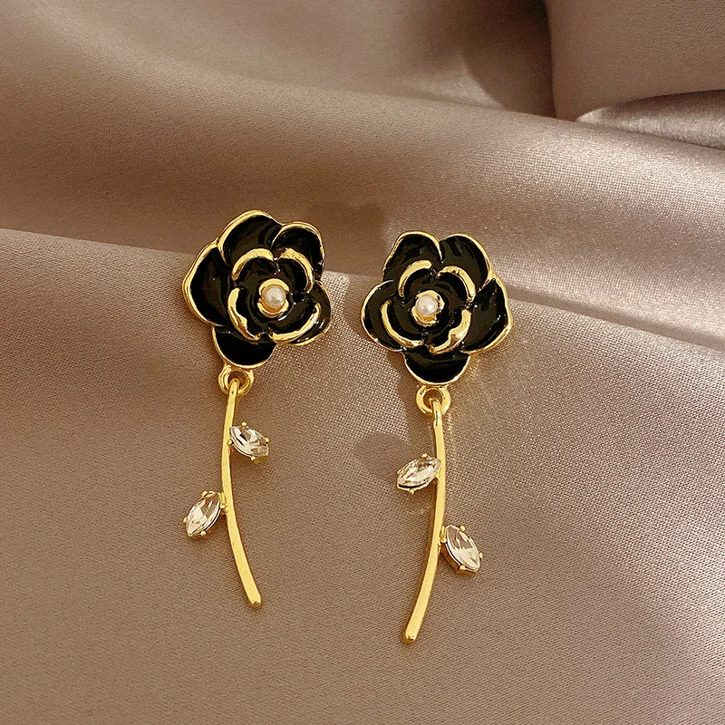 Flower Rhinestone Earrings