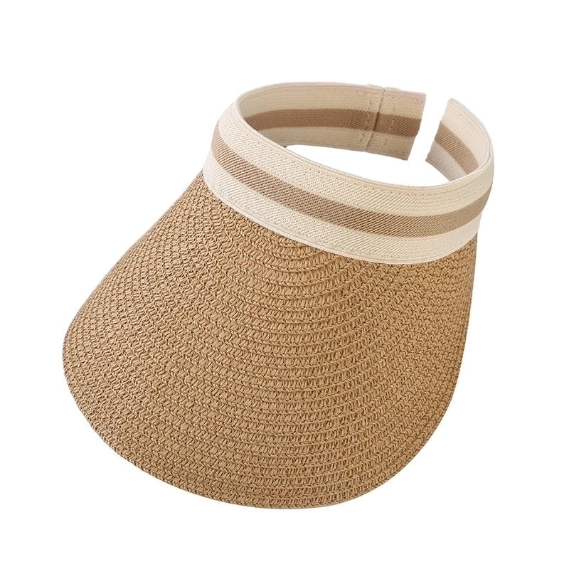 Women’s Lady Minimalist Solid Color Big Eaves Straw Hat