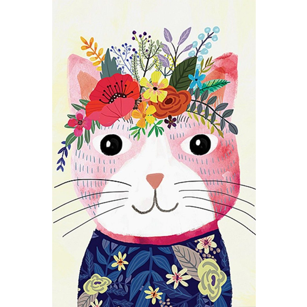 

30*40CM - Round Drill Diamond Painting - Corolla Kitten, 501 Original