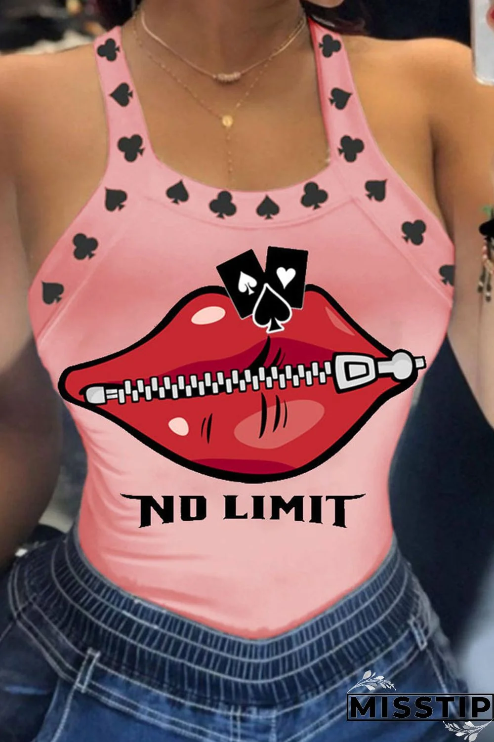 Cream White Casual Street Print Patchwork U Neck Tops