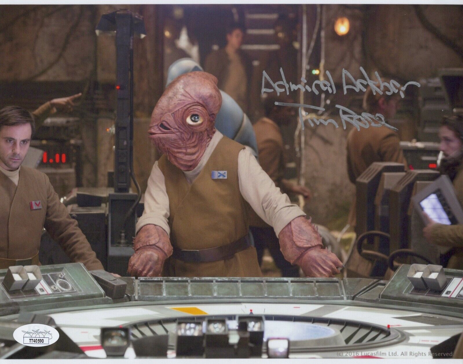 TIM ROSE Signed 8x10 STAR WARS ADMIRAL ACKBAR Photo Poster painting Authentic Autograph JSA COA