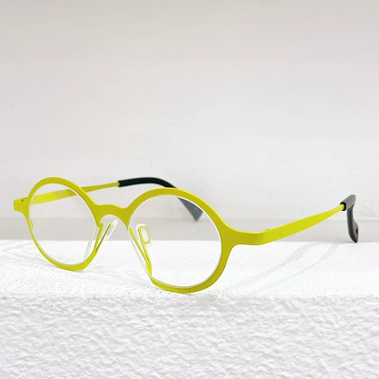 JAMES 6 Round Irregular Glasses Frames Men Pure Titanium Original Brand ...