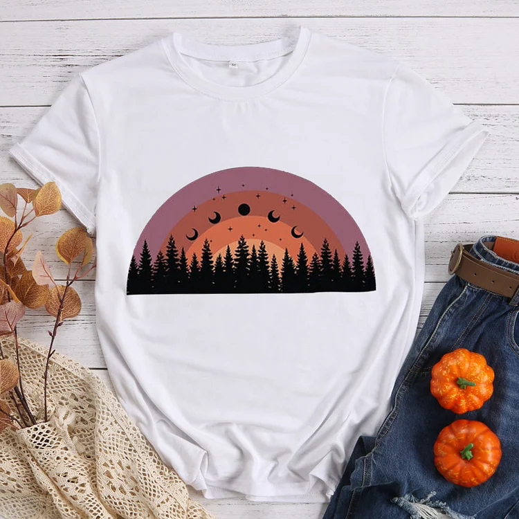 Mountain rainbow  T-shirt Tee -00892-Annaletters