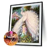 >SALE<5D Diamond Painting White Peacock Full Square Drill Wall Rhinestone DIY Art