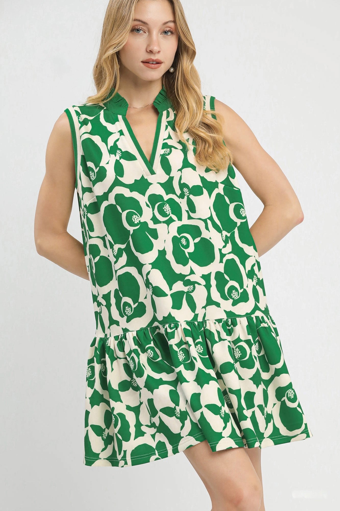 Umgee Floral Sleeveless Tiered Dress mysite idetrend