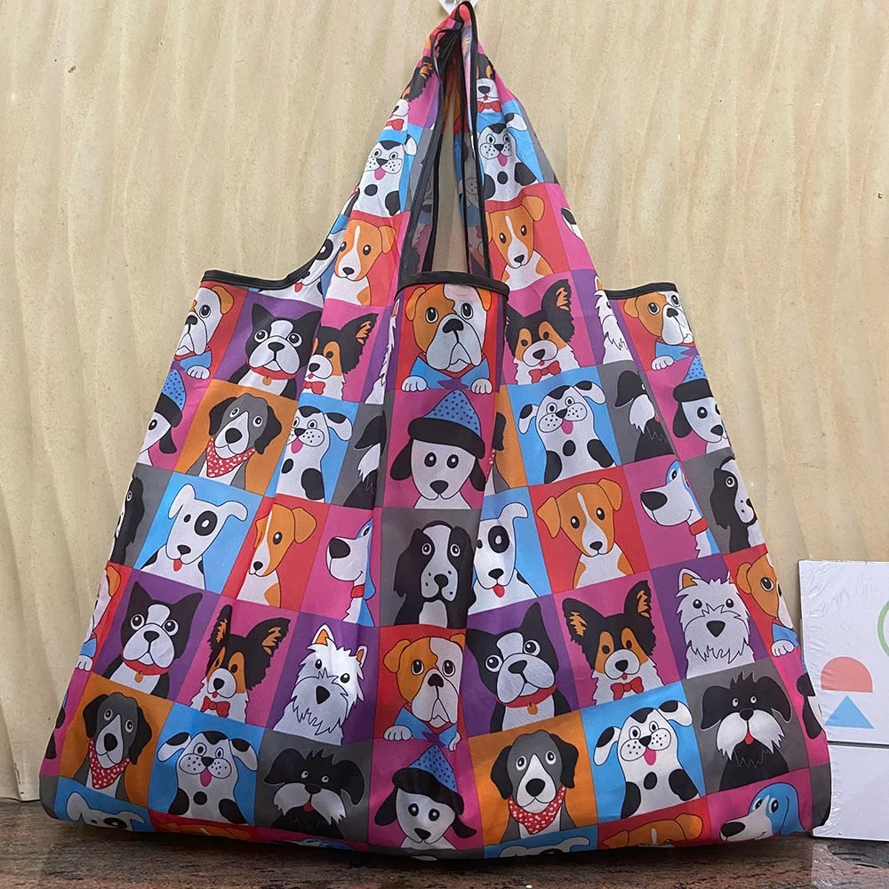 Large Size Heavy Duty Grocery Bag Reusable Supermarket Shopping Bag Handbag Foldable Lady Shoulder Bag Machine Washable Oxford