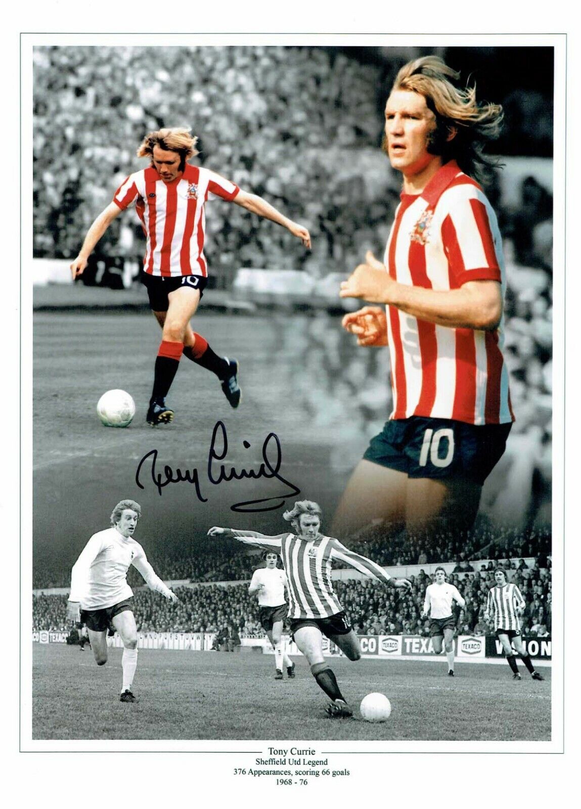 Tony CURRIE Sheffield United Signed Autograph 16x12 Photo Poster painting Montage AFTAL RD COA