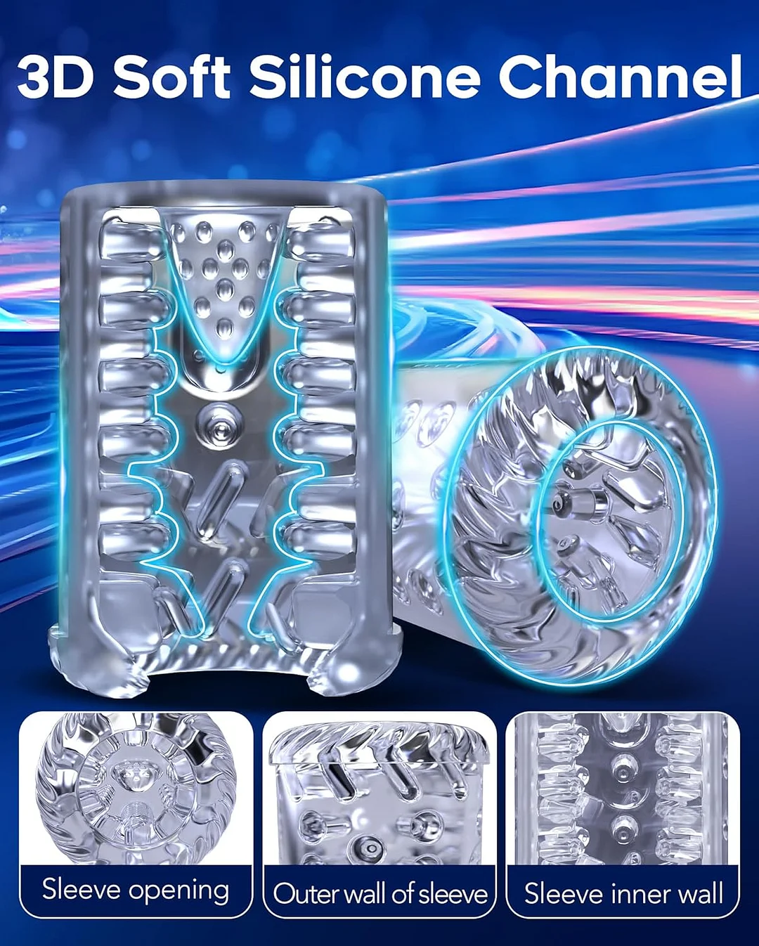 Waterproof Male Stroker Penis Pump With 7 Thrusting Rotating Vibrating Sucking Licking Modes