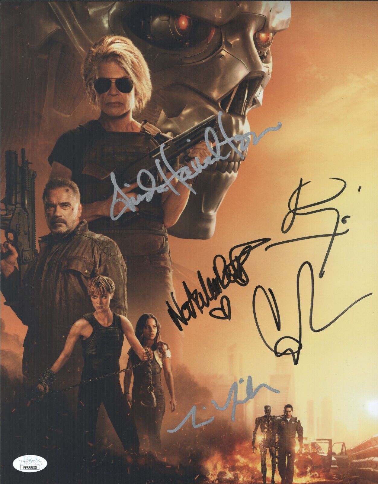 Terminator: Dark Fate Hand Signed 11x14 Linda Hamilton +4 “Sarah Connor” JSA COA