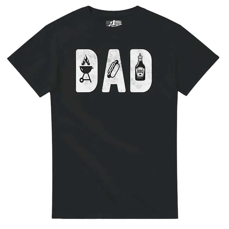 Dad BBQ Icon Graphic Tee &ndash; Funny Grill Dad Shirt, Personalized Father&rsquo;s Day T-Shirt, Hoodie & Sweatshirt