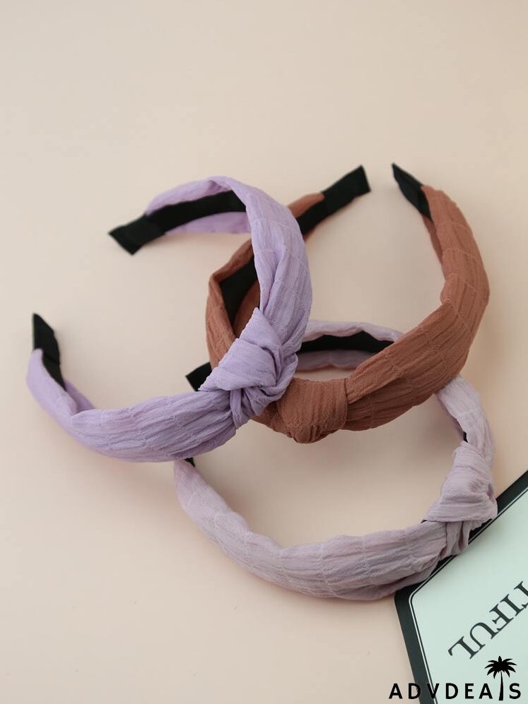 3pcs Knot Decor Wide Headband