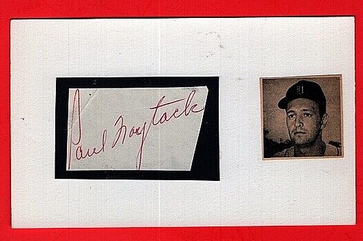 PAUL FOYTACK-DETROIT TIGERS AUTOGRAPHED CUT ON 3X5 CARD W/Photo Poster painting-d.2021