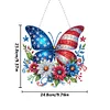 DIY Flag Butterfly Double Sided Acrylic Diamond Painting Hanging Pendant
