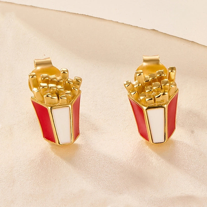 1 Pair 925 Sterling Silver Zircon Rainbow Devil’S Eye Candy Ear Studs