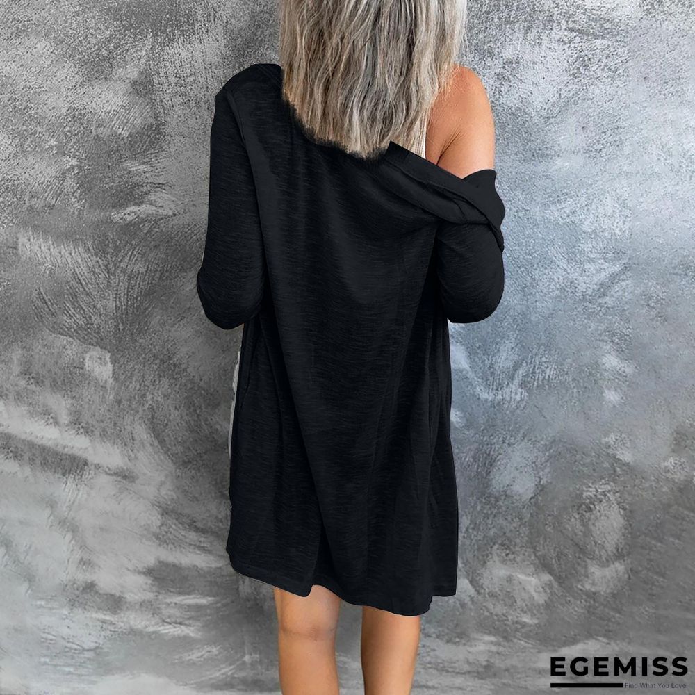 Long Button Solid Color Casual Long Sleeved Cardigan for Women | EGEMISS