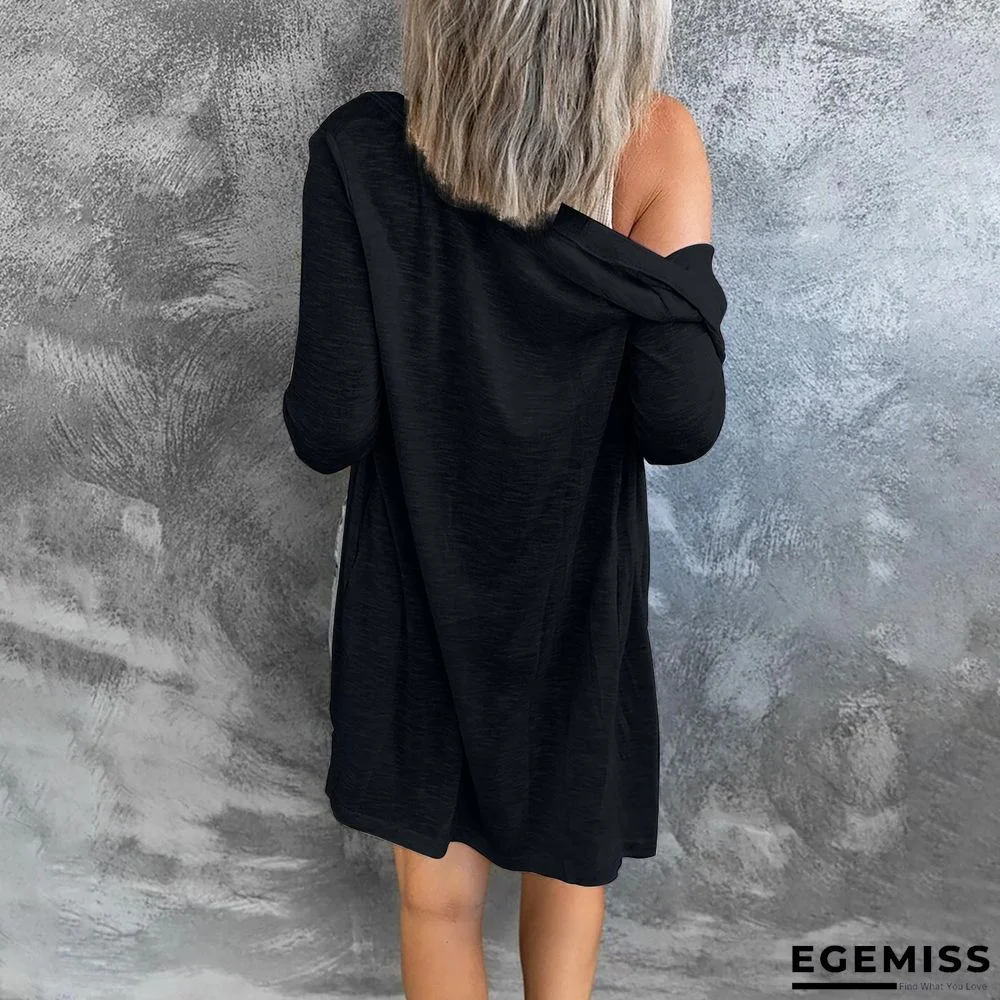 Long Button Solid Color Casual Long Sleeved Cardigan for Women | EGEMISS