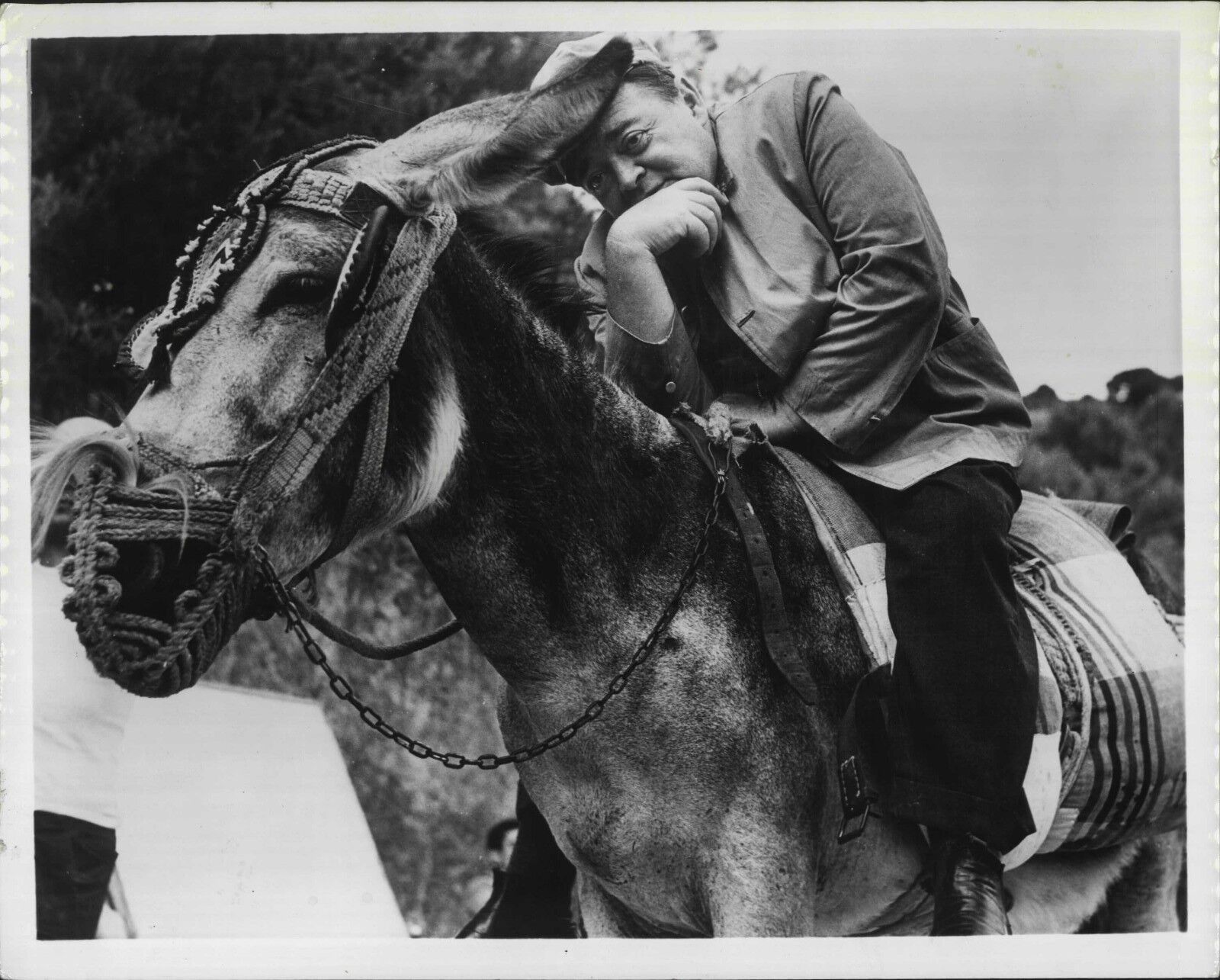 Peter Lorre Rides a Burro in Scent Of Mystery 1960 Movie Press Photo Poster paintings