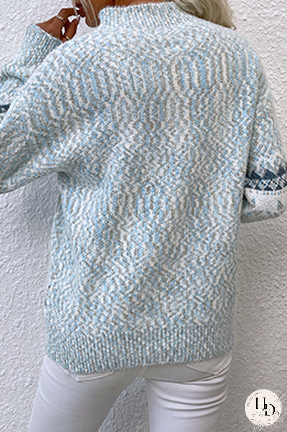 Casual Snowflakes Basic Half A Turtleneck Tops