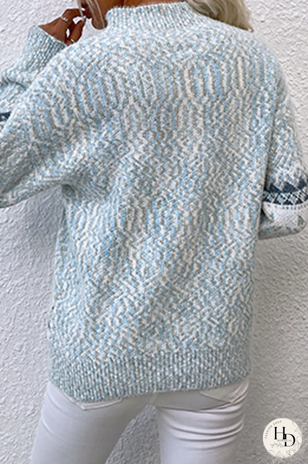 Casual Snowflakes Basic Half A Turtleneck Tops