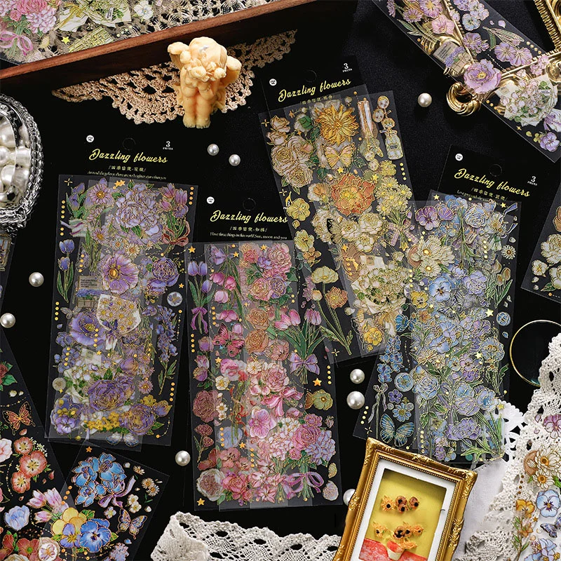 PET Three-dimensional Gilded Stickers-Himinee.com