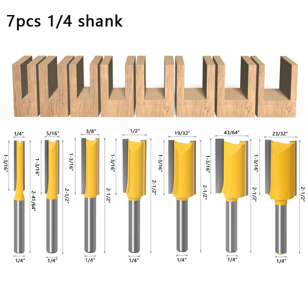 LUNYEE 7PCS 1/4" Shank Router Bits Set