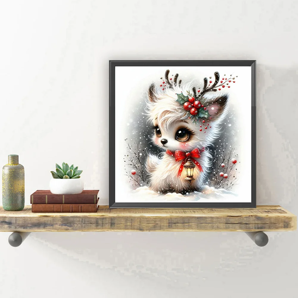 Diamond Painting - Full Round Drill - Snow Deer(Canvas|30*30cm)
