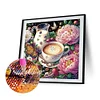 >SALE<5D DIY Partial Special Shaped Drill Diamond Painting Flower Afternoon Tea40x40cm