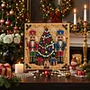 (20x20cm)Nutcrackers DIY Pearl Painting Art With Inner Wooden Framed Kit