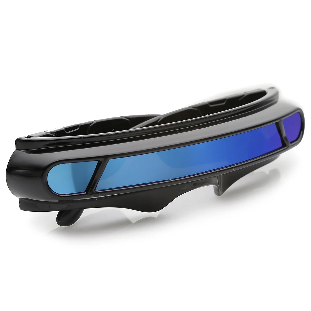 Futuristic Cyclops Shield Colored Mirror Mono Lens Wrap glasses 147mm