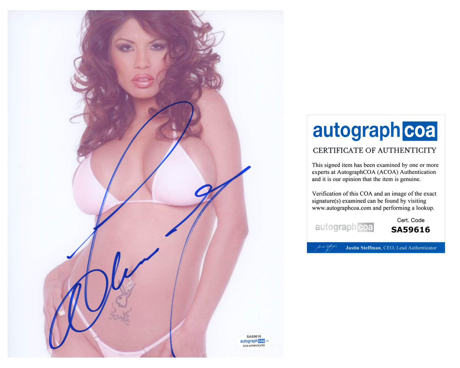 Alexis Amore Signed Autograph 8x10 Photo Poster painting Sexy Adult Film Actress Model ACOA COA