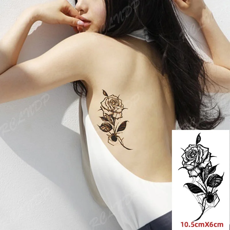 Waterproof Temporary Tattoo Sticker Small Cute Flower Plant Body Art Flash Tatoo Fake Tatto for Women Men