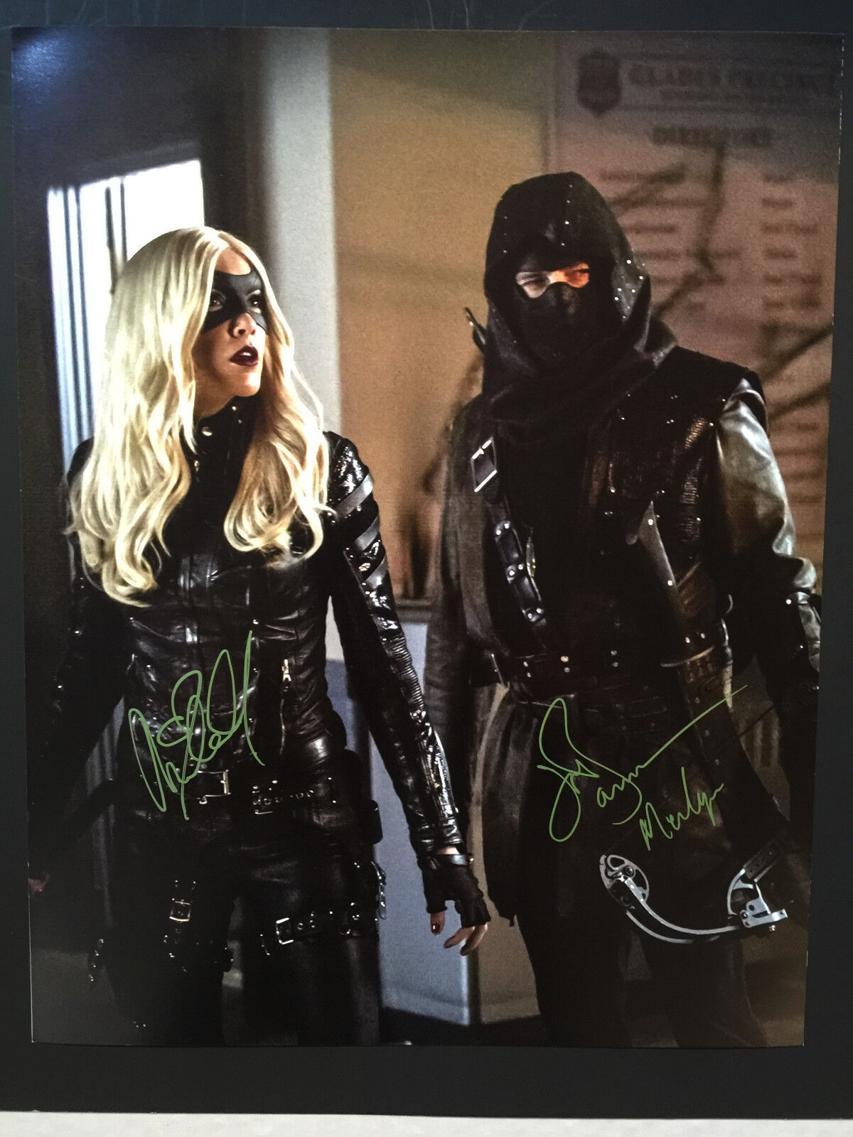 Katie Cassidy John Barrowman Arrow TV Signed Autogragh JSA COA 11 x 14 Photo Poster painting