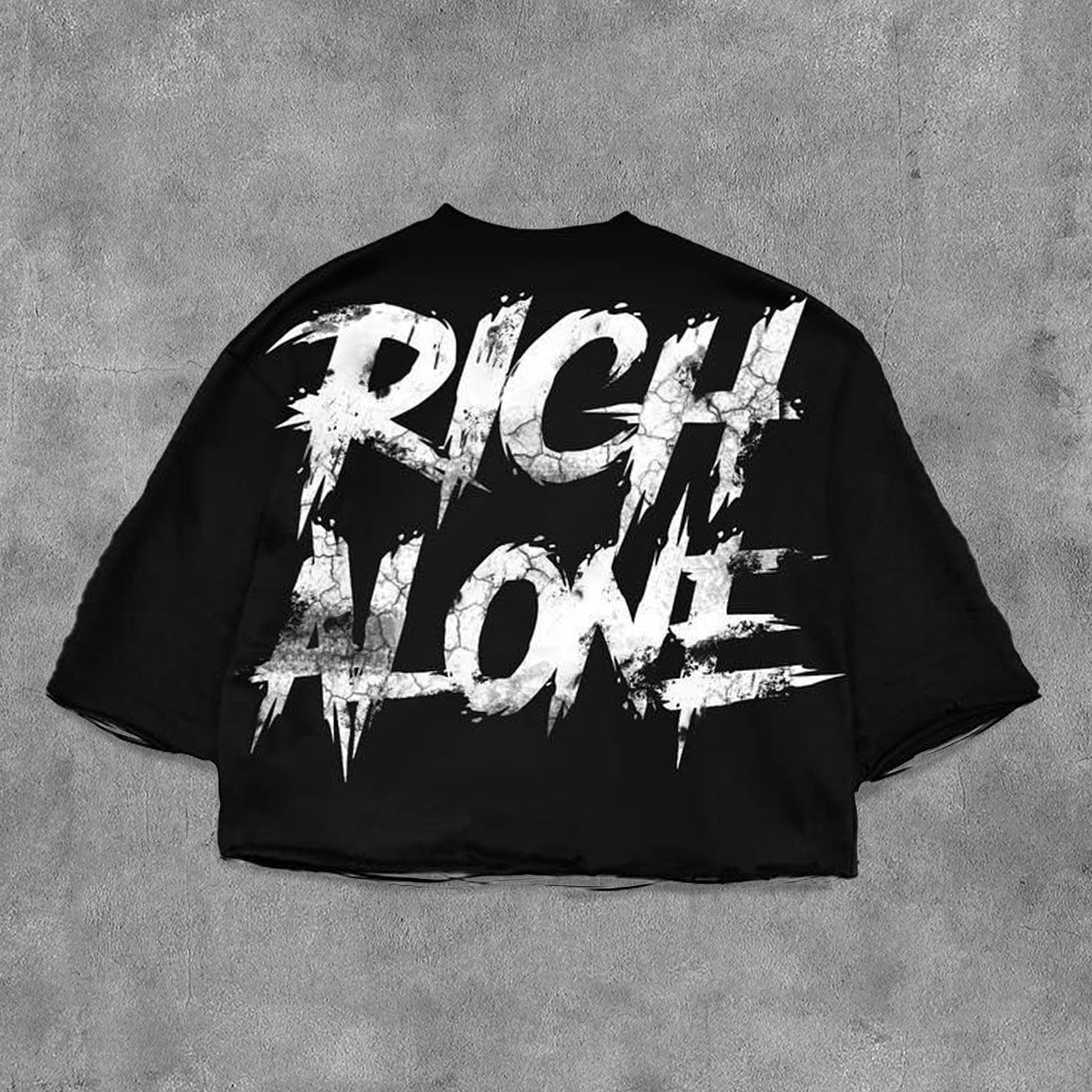 Rich Alone Graphics Cotton Cropped T-Shirts - SOPULA
