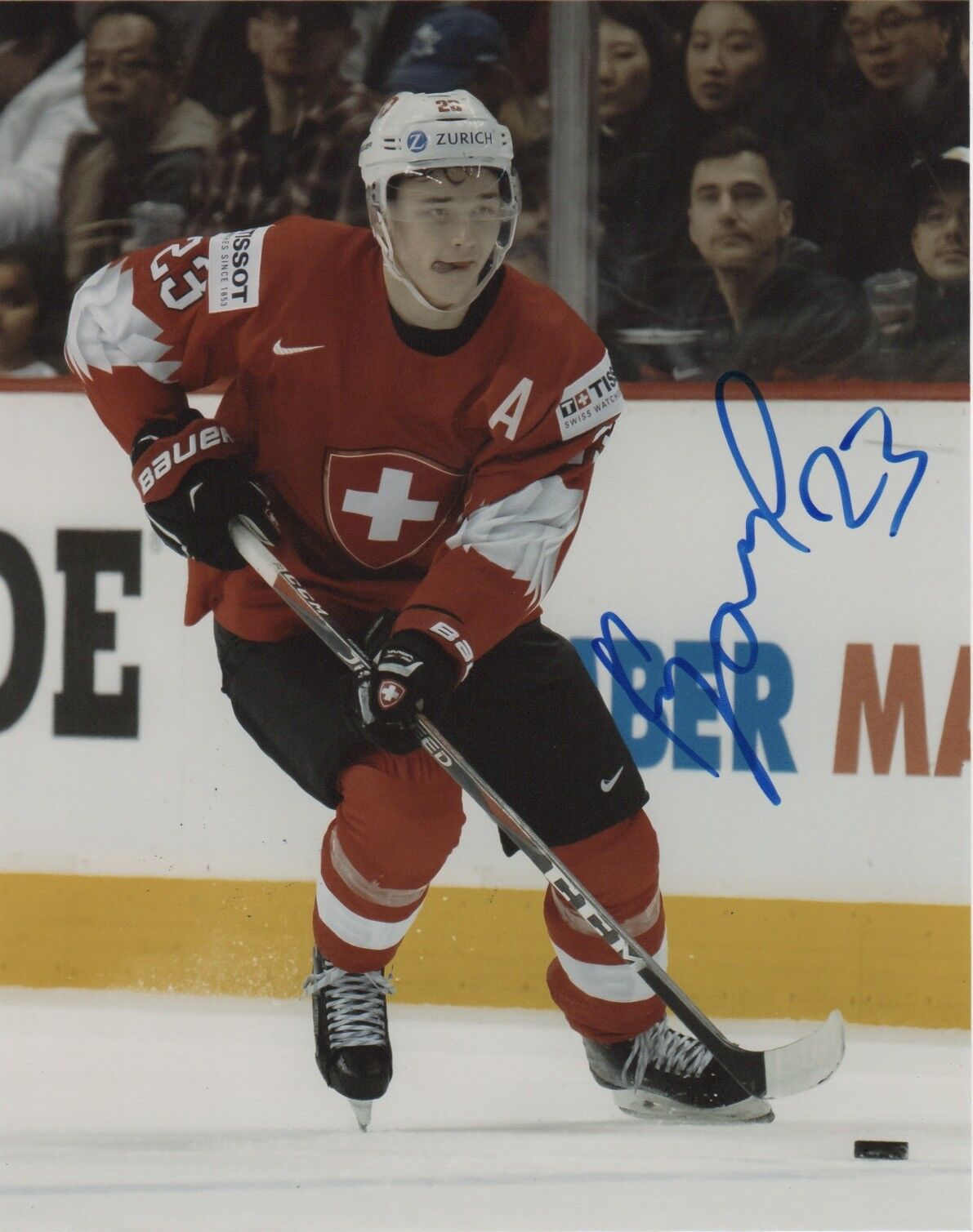 Switzerland Philipp Kurashev Signed Autographed 8x10 NHL Photo Poster painting COA #10