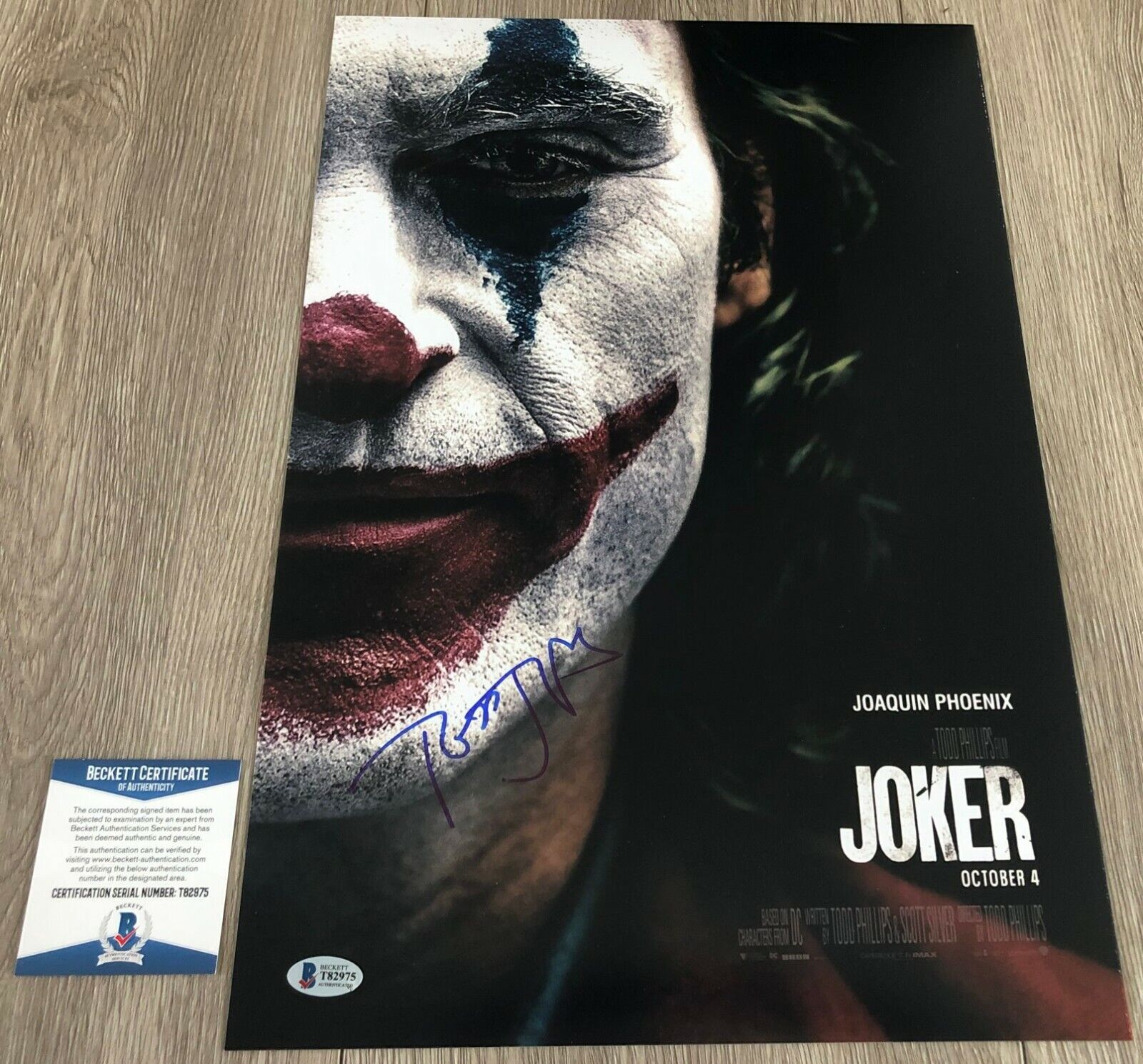 TODD PHILLIPS SIGNED AUTOGRAPH JOKER 12x18 Photo Poster painting w/EXACT PROOF & BECKETT BAS COA