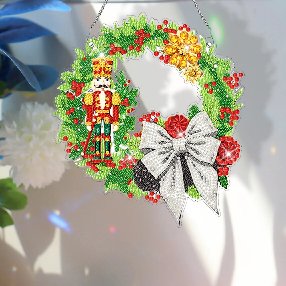 DIY Jacket Knight Wreath Acrylic Single Side Special Shaped Diamond Painting Hanging Ornament