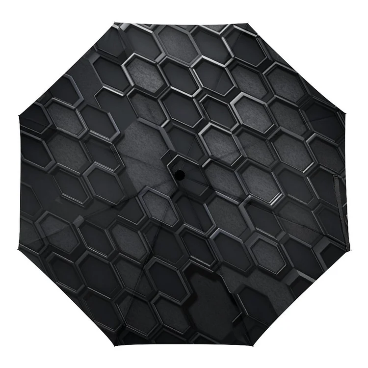 3 Fold Umbrella HEXAGONAL BLACK  customized, personalized, gift