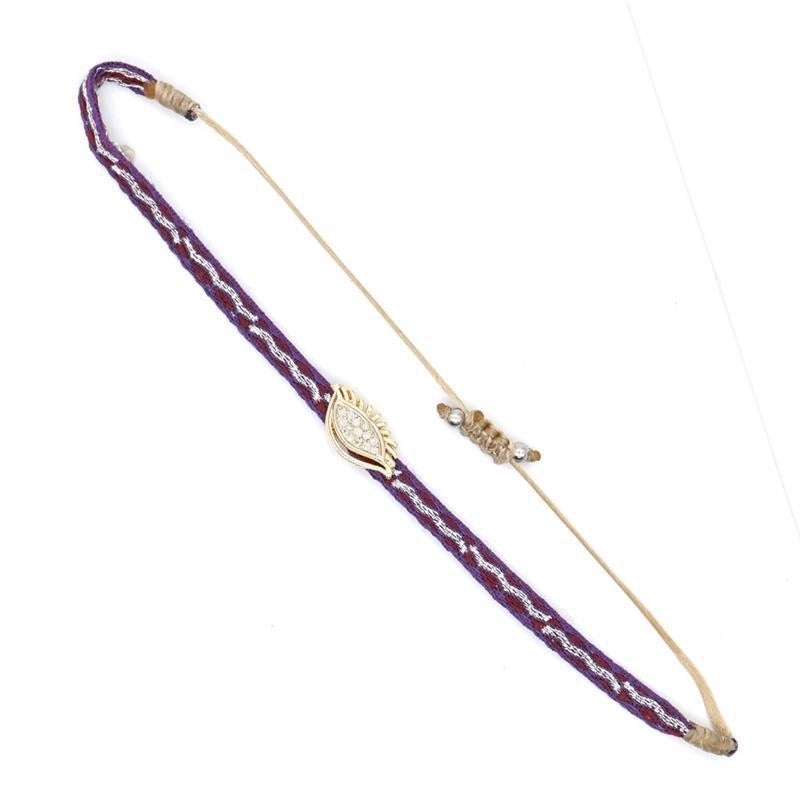 1 Piece Fashion Letter Devil’s Eye Copper Knitting Inlay Zircon Bracelets