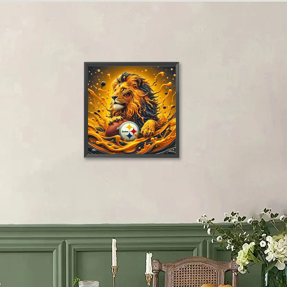 Diamond Painting - Full Round Drill - Pittsburgh Steelers Lions(Canvas|40*40cm)
