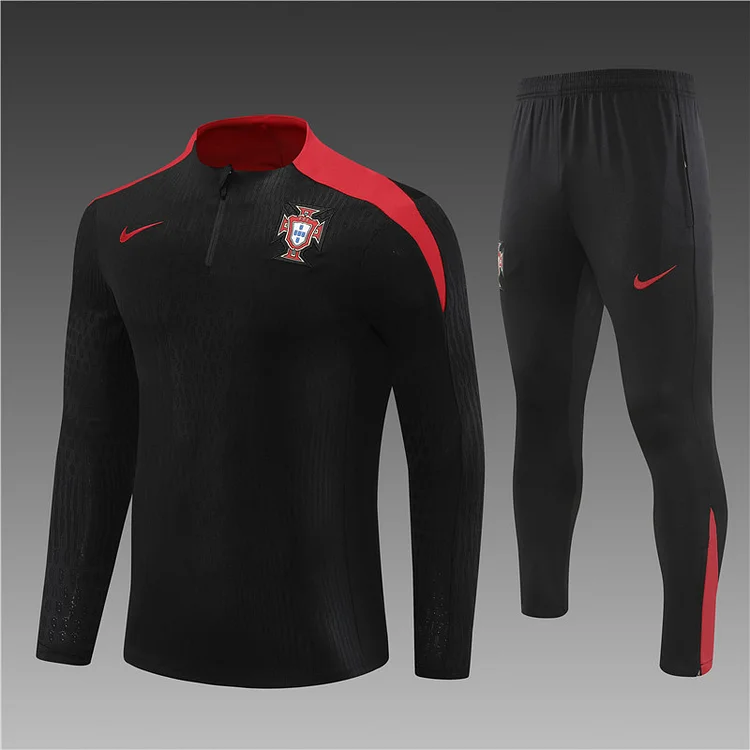 2024-25 Portugal black half-zip training jersey