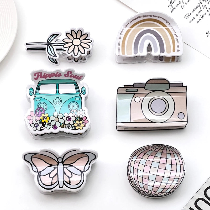 Minimalist Artistic Women’s Rainbow Car Flower Arylic Hair Claws