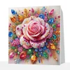 (Pre-Framed)Rose Flower -Special Shape Diamond Painting Kit(25x25cm)